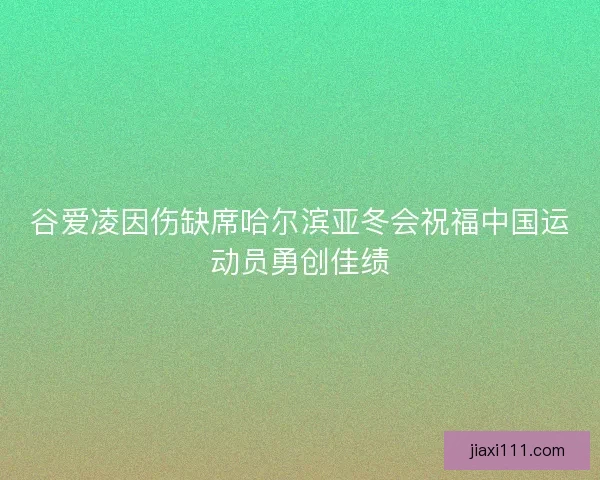 谷爱凌因伤缺席哈尔滨亚冬会祝福中国运动员勇创佳绩